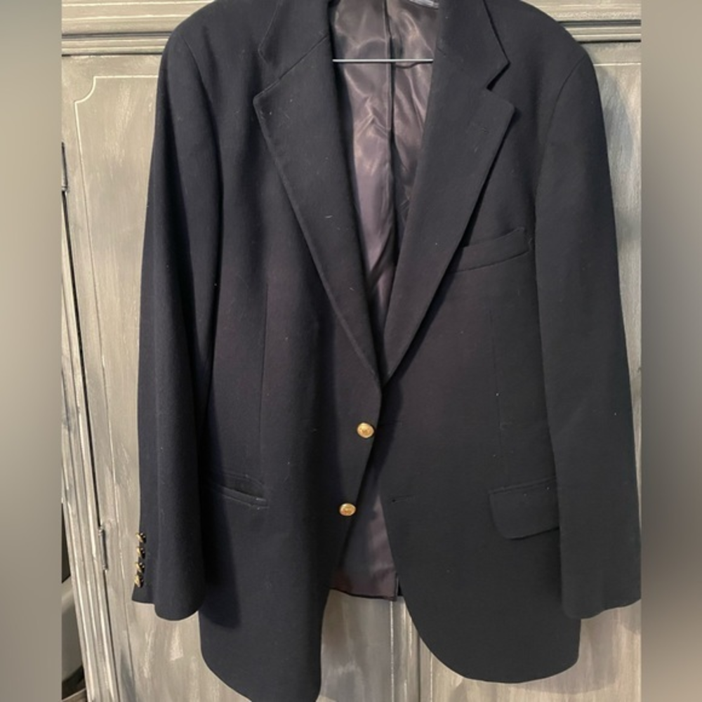 Ralph Lauren Polo University Club Men 2 Gold Button‎ Blazer Blue Coat